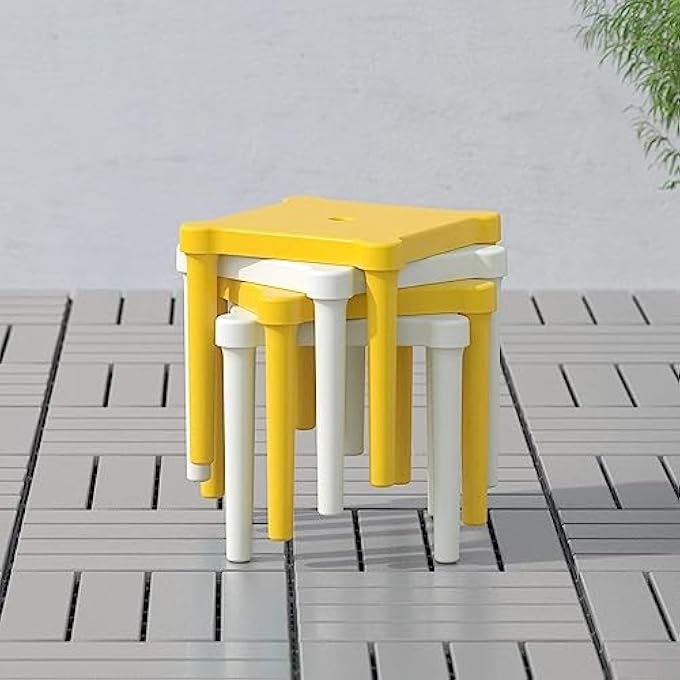 IKEA UTTER CHILDREN'S STOOL, IN/OUTDOOR FOR STUDY, LIVING ROOM, DINING (YELLOW) - Image 5